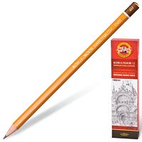 Карандаш чернографитный KOH-I-NOOR 1500, 1 шт., 4H, без резинки, корпус желтый, заточенный, 150004H01170 | код 180479 | KOH-I-NOOR