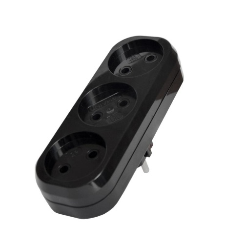 Разветвитель UNIVersal 3гн. б/з плоский черный 10А 250В (еврослот) | код 1934 | Universal Разветвитель UNIVersal 3гн. б/з плоский черный 10А 250В (еврослот) | код 1934 | Universal