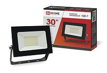 Прожектор светодиодный СДО-7 30Вт 230В 6500К IP65 черн. | код 4690612034621 | IN HOME