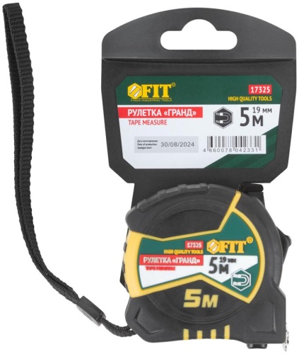 Рулетка Гранд 5мх19мм калибр. лента; нейлон. покрытие; магн. крючок; двойной стопор; прорезиненный корпус FIT 17325 фото 7 Рулетка Гранд 5мх19мм калибр. лента; нейлон. покрытие; магн. крючок; двойной стопор; прорезиненный корпус FIT 17325 фото 7