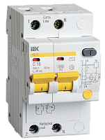Выключатель автоматический дифференциальный АД12 2Р B16 30мА | код MAD10-2-016-B-030 | IEK