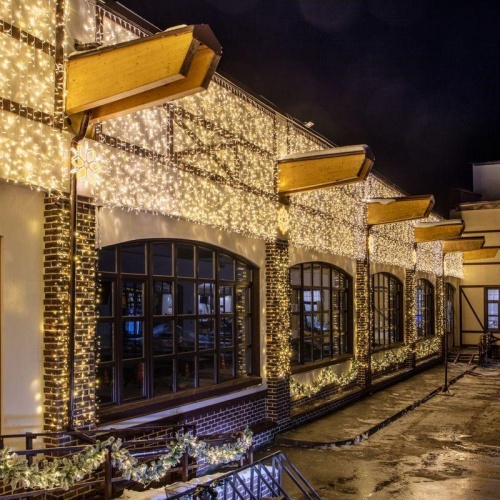 Гирлянда светодиодная "Дождь" 2х3м 600LED тепл. бел. 80Вт 230В IP65 эффект мерцания провод бел. (нужен шнур питания 303-500-1) Neon-Night 235-366 фото 3