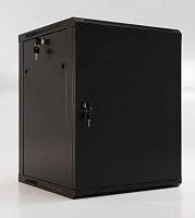 Шкаф настенный 19-дюймовый -19 6U 367x600х450мм металлическая передняя дверь с замком две боковые панели цвет черный (RAL 9004) (разобранный), Hyperline TWB-0645-SR-RAL9004 | код 395302 | Hyperline