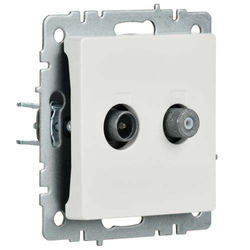 BRITE Розетка двойная TV+SAT РТВ/РСп12-БрБ белый | код BR-AF20-O-K01 | IEK фото 6
