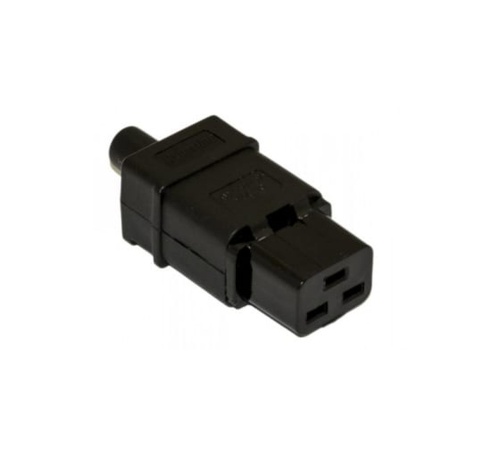 Разъем IEC 60320 C19 220в.16A на кабель контакты на винта* (плоские контакты внутри разъема) | код 54434 | Hyperline