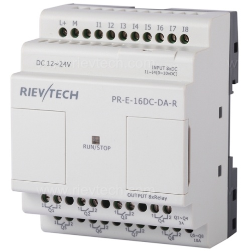Модуль расширения PR-E-16DC-DA-R, 12_24VDC, 8DI(4AI), 8RO | код PR-E-16DC-DA-R | Rievtech