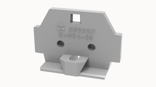 D-WS4-DB-01P-11-00Z(H) Заглушка торцевая (с проуш. крепл.), для клеммных блоков WS4-DB/ WS4T-DB, серый | код 11060000116 | DEGSON