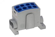 Клемма голубая, 4 подключения 2,5-16мм 1000V 100А | код HL25/161P2WBL | INPIN