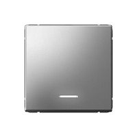 Выключатель 1-кл. ArtGallery (сх. 1а) 10AX с подсветкой механизм сталь | код GAL000913 | Systeme Electric