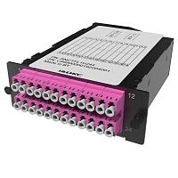 Претерминированная кассета 24ОВ 50/125 OM4, 2xMTP(12)f/12xLC Duplex, 1 HU | код RNCTFL1U244 | DKC