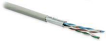 Кабель витая пара экранированная U/FTP категория 6 4 пары (26 AWG) многожильный (patch) каждая пара в фольге LSZH серый, Hyperline UFTP4-C6-P26-IN-LSZH-GY-500 (500 м) | код 236303 | Hyperline