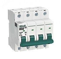 Выключатель автоматический 4Р 50А х-ка D ВА-103 6кА | код 12390DEK | Dekraft