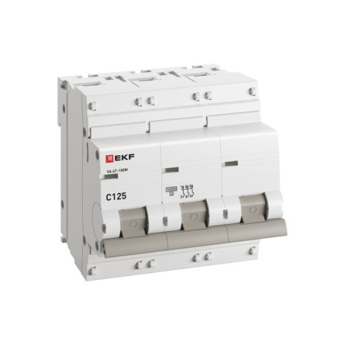 Автоматический выключатель 3P 125А (C) 10kA ВА 47-100M без теплового расцепителя PROxima | код mcb47100m-3-125C-pro | EKF фото 3