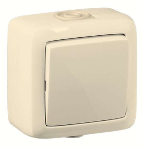 Переключатель одноклавишный наружный слоновая кость 16А | код ВА16-261-01 | HEGEL Переключатель одноклавишный наружный слоновая кость 16А | код ВА16-261-01 | HEGEL