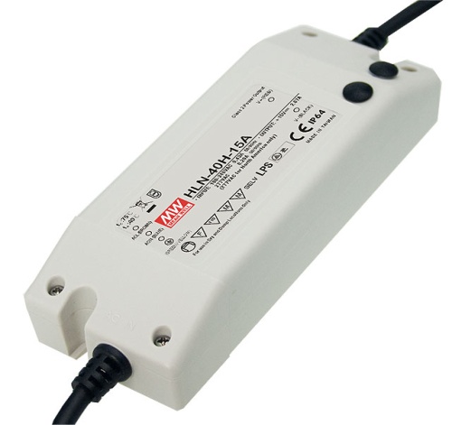 Источник питания AC-DC, 40Вт, IP64, вход 90…305В AC, 47…63Гц/127…431В DC, ККМ, выход 30В/1.34А, рег. выхода 27…33В/0.8…1.34A, изоляция 3750В AC, в кожухе 161х61.5х35, -40…+50С | код HLN-40H-30A | MeanWell
