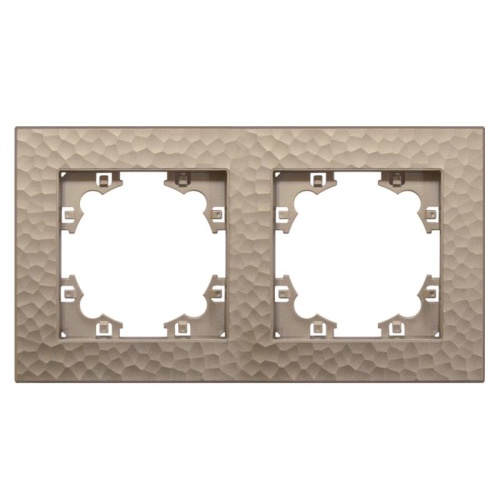 Рамка фактурная 2 поста универсальная UNIVersal Афина шампань (еврослот) | код A10044-Br | Universal Рамка фактурная 2 поста универсальная UNIVersal Афина шампань (еврослот) | код A10044-Br | Universal