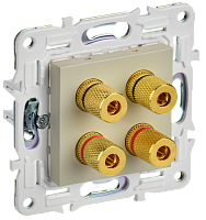SKANDY Аудиорозетка 4-мест. SK-A01B беж. IEK | код SK-S40-K10 | IEK