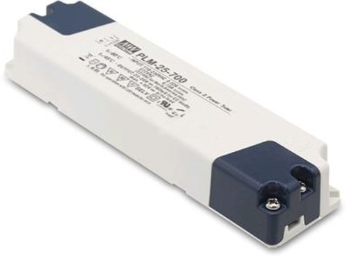 Источник питания AC-DC, 25Вт, ККМ, стабилизация тока, вход 110…295В AC, 47…63Гц /156…416В DC, выход 500мА/30…50В, изоляция 3750В AC, в кожухе 145х38х22мм, -30…+45С | код PLM-25-500 | MeanWell