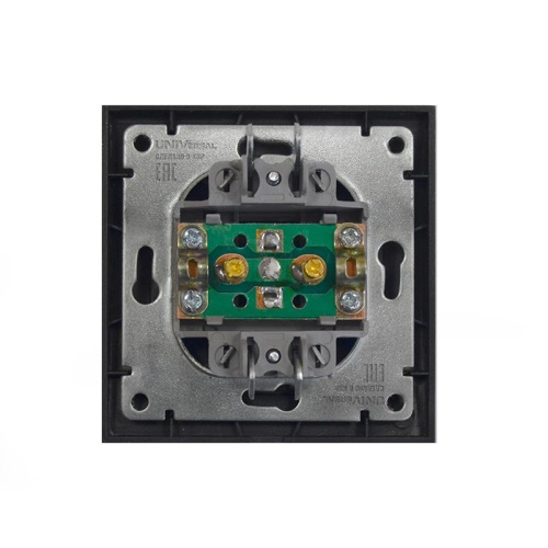 Розетка телевизионная одноместная серия Бриллиант, скрытой установки, оконечная, 75Ом, ч/д 4-2400Мгц, механизм, графит | код 7947571-Gr | Universal фото 3 Розетка телевизионная одноместная серия Бриллиант, скрытой установки, оконечная, 75Ом, ч/д 4-2400Мгц, механизм, графит | код 7947571-Gr | Universal фото 3