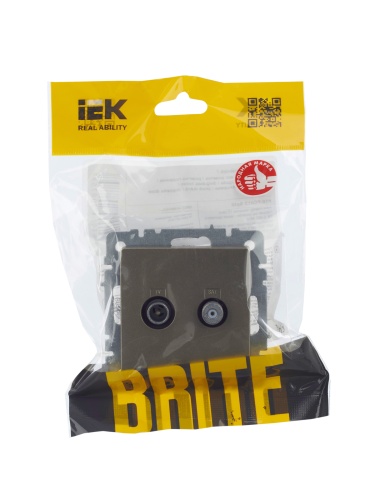 BRITE Розетка двойная TV+SAT РТВ/РСп12-БрШ шампань | код BR-AF20-O-K37 | IEK фото 5