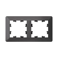 ATLASDESIGN AIR 2-постовая РАМКА, БАЗАЛЬТ/дымчатый черный | код ATN221402 | Systeme Electric