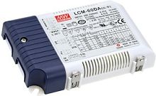 Источник питания AC-DC, 60Вт, стабилизатор тока, вход 180…295В AC, 47…63Гц /254…417В DC, выход 500…1400мA/90…42В, ККМ, изоляция 3750В AC, в кожухе 123.5х81.5х23мм, -30…+60С, димминг кнопкой и DALI | код LCM-60DA | MeanWell