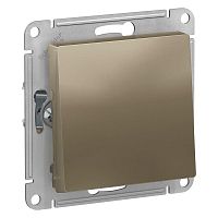 Переключатель 1-клавишный ATLASDESIGN, скрытый монтаж, шампань | код. ATN000561 | Schneider Electric