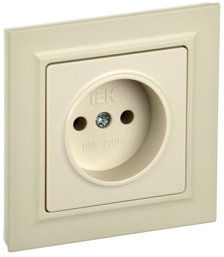 BRITE Роз. без з/к/ш 10А в сб. РСР10-1-0-БрКр беж. IEK | код BR-R10-10-K10-F | IEK