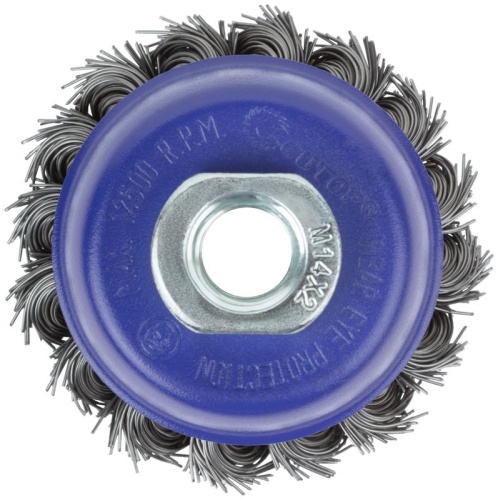 Щетка для УШМ, М14, Чашка, крученая витая проволока 0,5 мм, 65 мм, блистер, Profi | код 82-897 | FIT фото 6