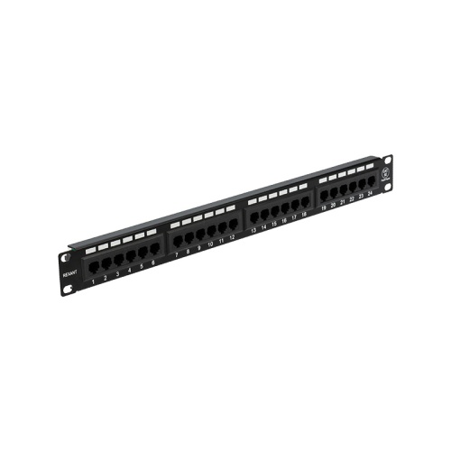 Rexant Патч-панель 19 , 1U, 24 порта RJ-45, категория 5e, UTP неэкранированная, черная | код 04-0021 | REXANT