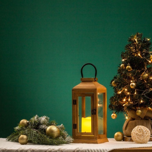 Фонарь декоративный 15х15х38см тепл. бел. со свечкой корпус из дерева корич. Neon-Night 513-074 фото 4 Фонарь декоративный 15х15х38см тепл. бел. со свечкой корпус из дерева корич. Neon-Night 513-074 фото 4