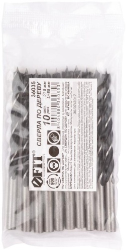 Сверло по дереву 5мм (уп.10шт) FIT 36035 фото 3
