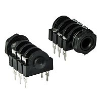 Разъём аудио SZC-0085 stereo 6.3 мм, гнездо на плату | код 107311 | SZC