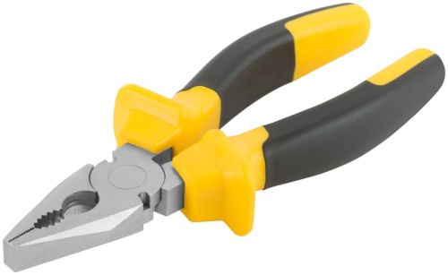 Плоскогубцы комбинированные ''Старт'' черно-желтые прорезиненные ручки, хром-никелевое покрытие 165 мм | код 49954 | FIT фото 2