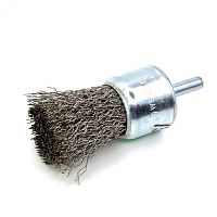 Щетка концевая Д30 c хв-м д6, ворс гофр нерж сталь 0,30 (13-118) | код EB-E30SS | EuroBrush