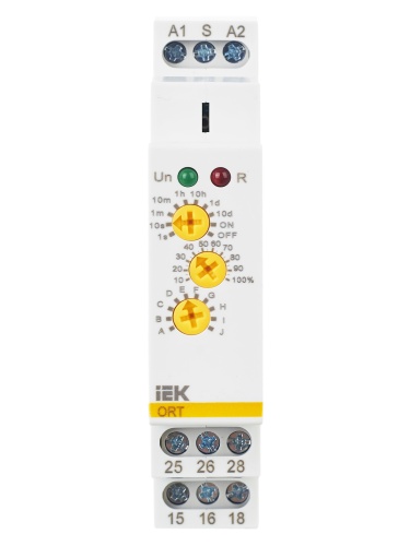 Реле времени ORT многофункциональное 2 контакта 12-240В AC/DC | код ORT-M2-ACDC12-240V | IEK фото 2