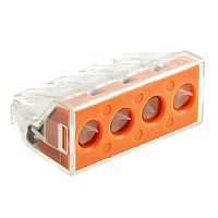 Клемма СМК 773-174 (с пастой), 4 отверстия, 2,5-6,0мм² (уп.50шт.) | код. plc-smk-773-174 | EKF