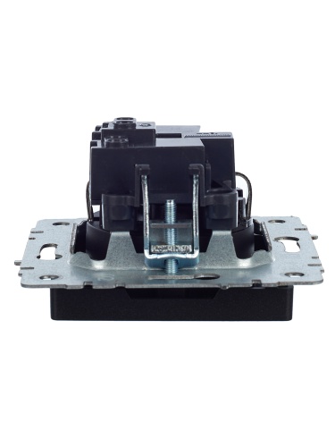 BRITE Розетка 1-местная с заземлением с защитными шторками 16А РС14-1-0-БрЧ черный | код BR-R14-16-K02 | IEK фото 3