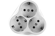 Тройник с заземл. круглый 16А 250В (еврослот) бел. UNIVersal АК303