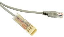 Патч-корд 110 тип-RJ45 2 пары Ethernet LSZH 3 м серый, Hyperline PC-110-RJ45-2P-CX-3M-LSZH-GY | код 229899 | Hyperline