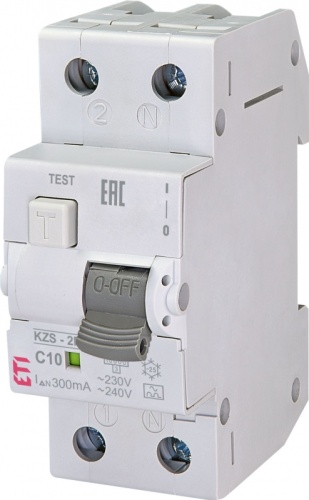 Диффер. автоматический выкл. KZS-2M C 10/0,3 тип A (10kA) | код 002173422 | ETI