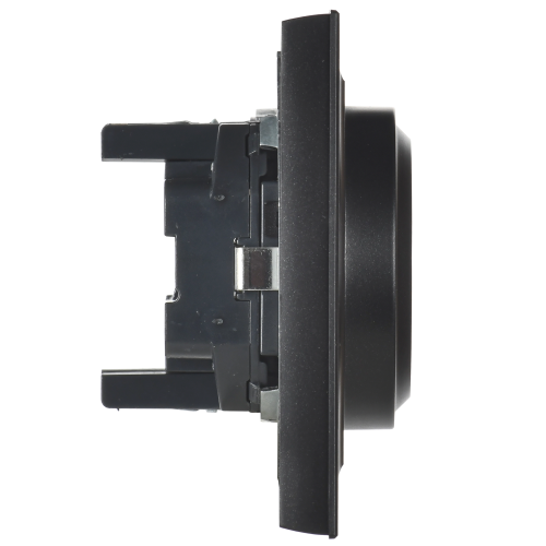 BRITE Розетка 2-местная с заземлением с защитными шторками 16А в сборе РСш12-3-БрЧ черный | код BR-R24-16-K02-F | IEK фото 2