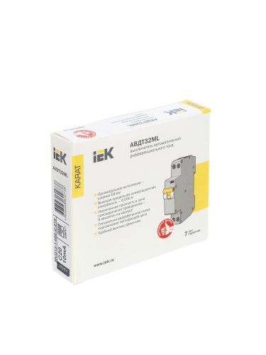 Выключатель автоматический дифференциального тока АВДТ32МL C20 10мА KARAT | код MVD12-1-020-C-010 | IEK  фото 2