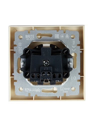 BRITE Роз. с з/к/ш 16А в сб. РСР14-1-0-БрКр беж. IEK | код BR-R14-16-K10-F | IEK фото 2 BRITE Роз. с з/к/ш 16А в сб. РСР14-1-0-БрКр беж. IEK | код BR-R14-16-K10-F | IEK фото 2