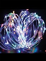 Гирлянда светодиодная "Разноцветные нити" 10м 100LED в виде капель работает от сети 220В | код KOCNL-EL150 | КОСМОС
