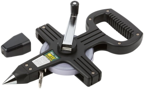 Рулетка геодезическая 30м стальная лента открытый пластик. корпус черн. FIT 17780 фото 2 Рулетка геодезическая 30м стальная лента открытый пластик. корпус черн. FIT 17780 фото 2