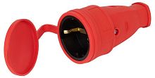 Розетка RX10-R-IP44 16А IP44 прямая с заземл. каучук красн. ЭРА | код Б0055419 | Эра
