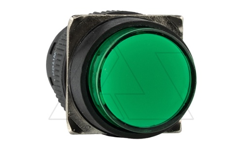 Кнопка плоская LA115-C, возврат, зеленая, круглая, 1NO+1NC, 16mm, IP65 | код LA115-C-11A/G-IP65 | GQELE