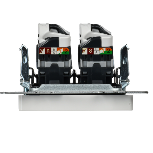 BRITE Розетка компьютерная двойная кат.5E RJ45 РК10-2-БрБ белый | код BR-K20-1-K01 | IEK фото 6