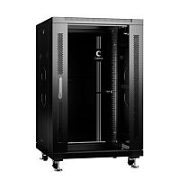 Cabeus SH-05C-18U60/80-BK Шкаф монтажный телекоммуникационный 19 напольный для распределительного и серверного оборудования 18U 600x800x988mm (ШхГхВ) передняя стеклянная и задняя сплошная металлическая двери, ручка с замком, цвет черный (RAL 9004) Код тов